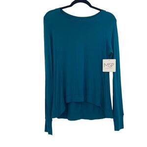 Miracle Suit MSP Long Sleeve Teal Active Top Thumb Holes Modal NEW
